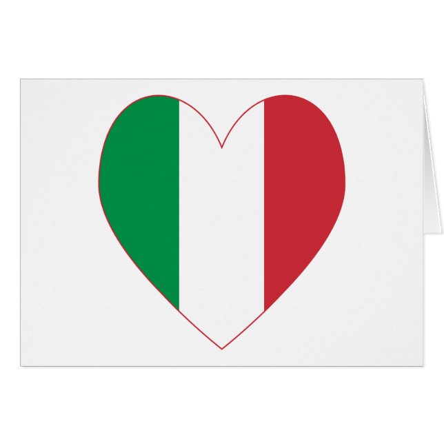 Drapeau Italien en forme de cœur (Devant horizontal)