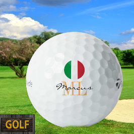 Drapeau italien monogramme & balles de golf Italie