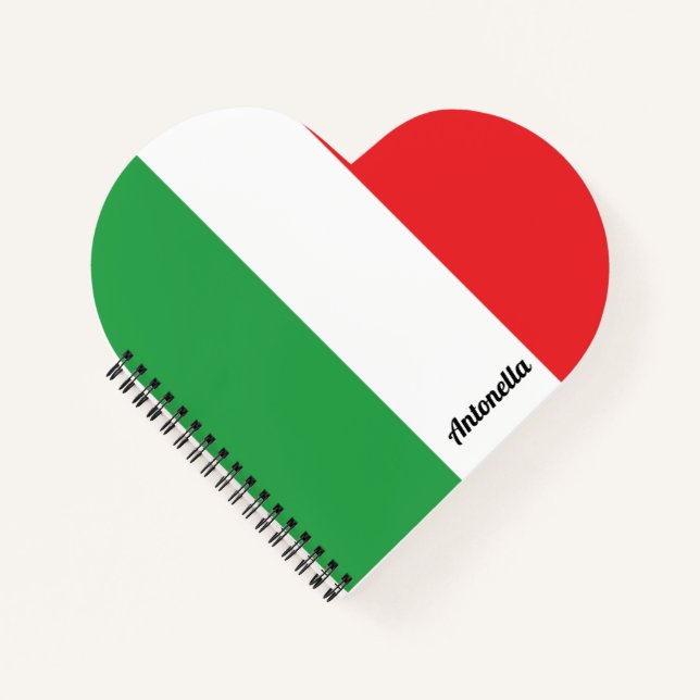 Drapeau italien simple en gras Carnet personnalisé (Devant)