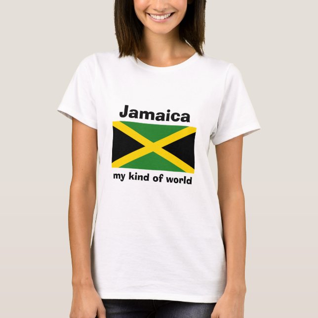 Drapeau Jamaïque + Carte + T-shirt Texte (Devant)