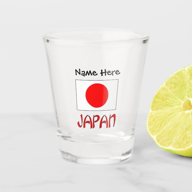 Drapeau japonais avec votre nom Tiré de verre (Devant)