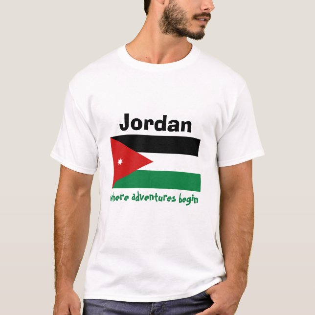 Drapeau Jordanie + Carte + T-shirt texte (Devant)