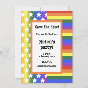 Drapeau LGBT USA Enregistrer la carte de date