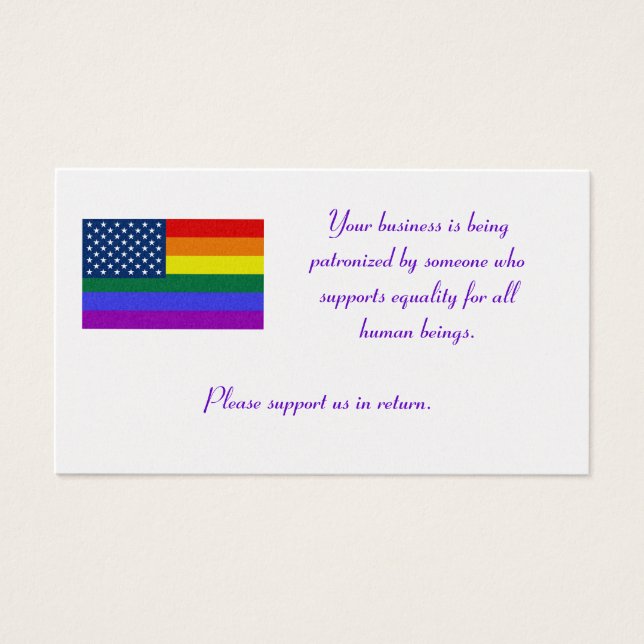 Drapeau LGBT, Votre entreprise est parrainée par.. (Devant)