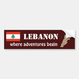 Drapeau libanais + Sticker de pare-chocs