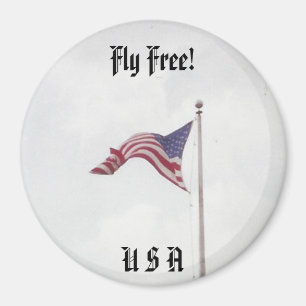Drapeau libre des Etats-Unis de mouche - aimant