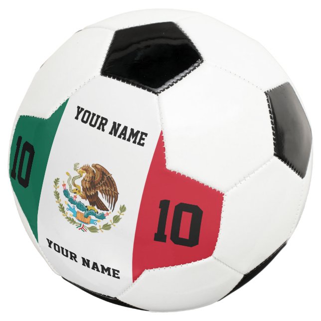 Drapeau mexicain ballon de football avec numéro de (3/4)