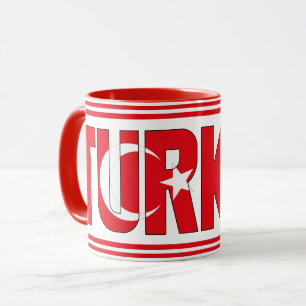 Drapeau national de Turquie Mug de café patriotiqu