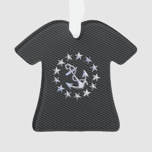 Drapeau Naval Yacht Ancre et étoiles