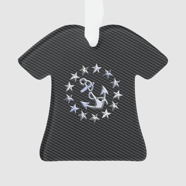 Drapeau Naval Yacht Ancre et étoiles (devant)