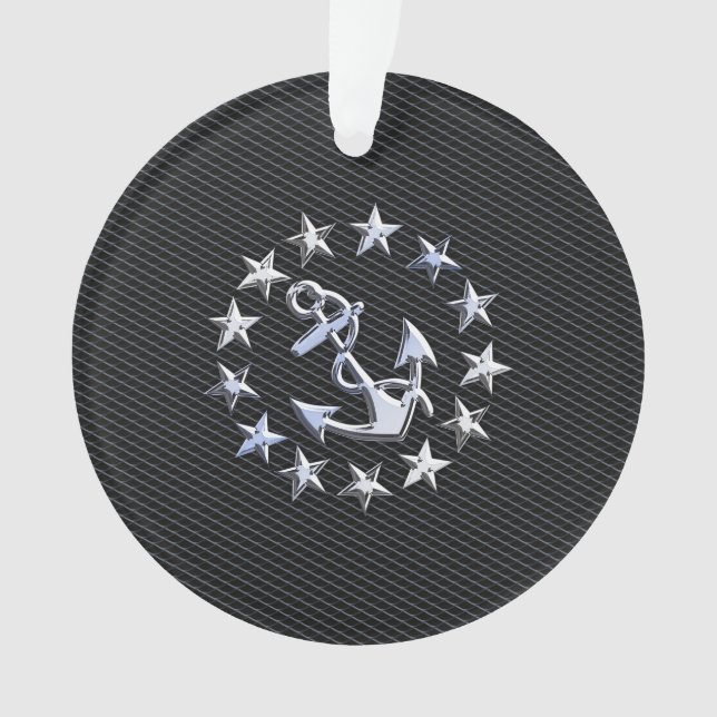 Drapeau Naval Yacht Ancre et étoiles (devant)