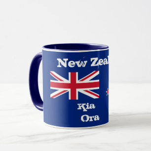 Drapeau néo-zélandais & Kia Ora, tasse de café / Z