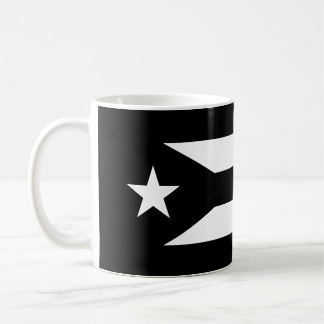 Drapeau noir de Porto Rico Coffee Mug (Gauche)