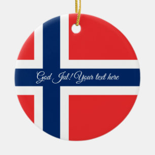Drapeau norvégien Dieu juil ornement arbre de Noël
