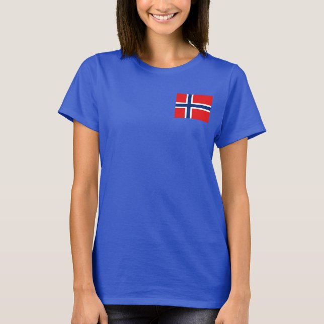 Drapeau norvégien et carte t-shirt (Devant)