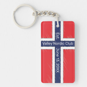 Drapeau norvégien personnalisé avec nom ou initial