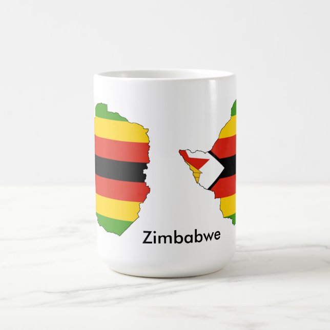 Drapeau orienté du Zimbabwe et tasse de carte (Centre)