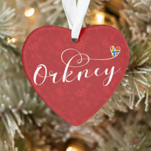 Drapeau Orkney à Heart, Îles du Nord, Écosse