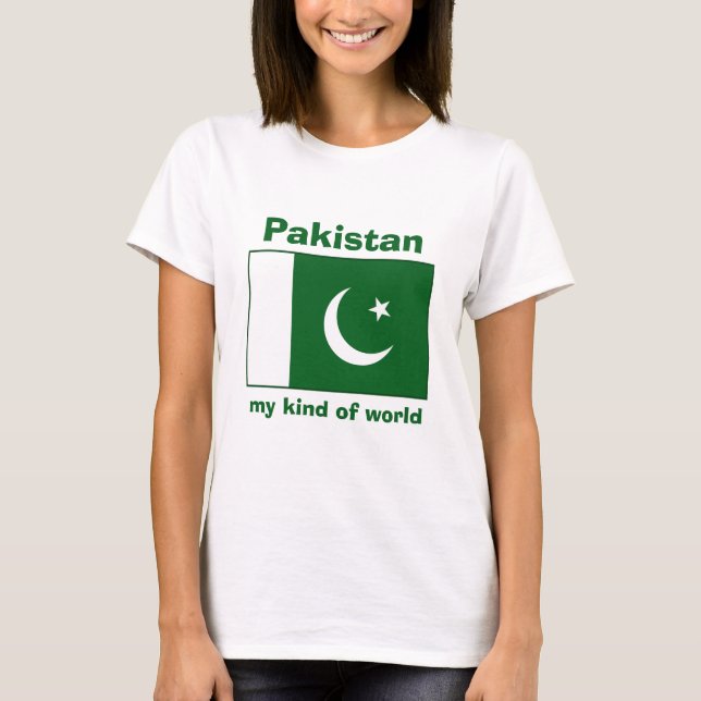 Drapeau Pakistan + Carte + T-shirt Texte (Devant)