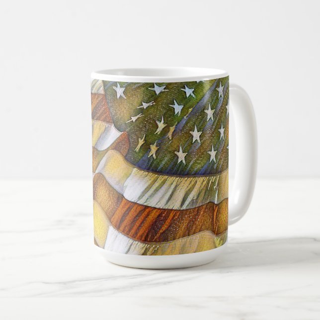 Drapeau Patriotique Américain - Mug Antiquaire (Devant droit)