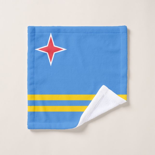 Drapeau Patriotique Aruba (Gant de toilette)