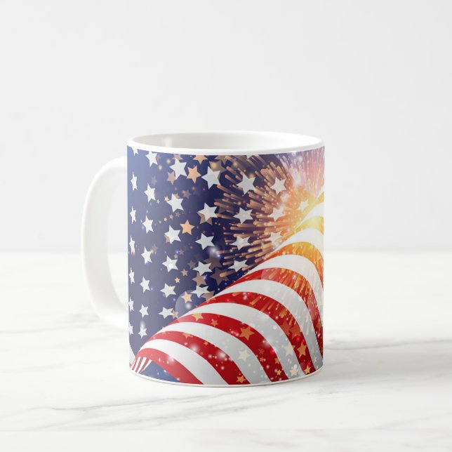 Drapeau Patriotique Café Mug (Devant gauche)