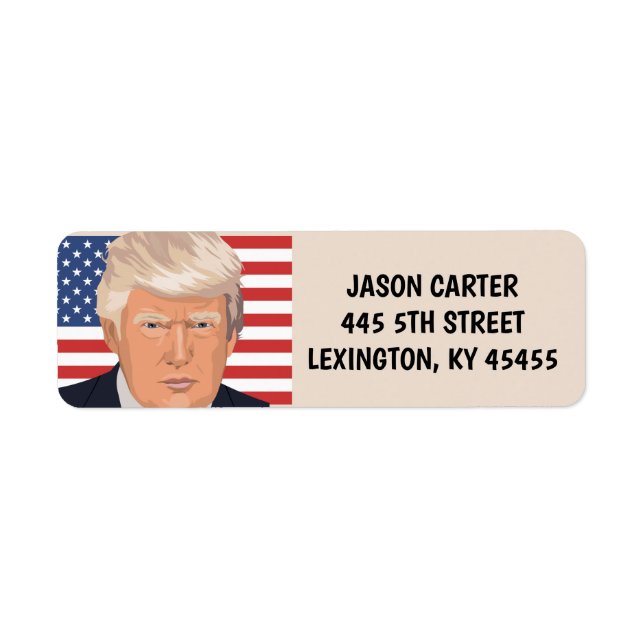 DRAPEAU PATRIOTIQUE DONALD TRUMP Étiquettes d'adre (Devant)