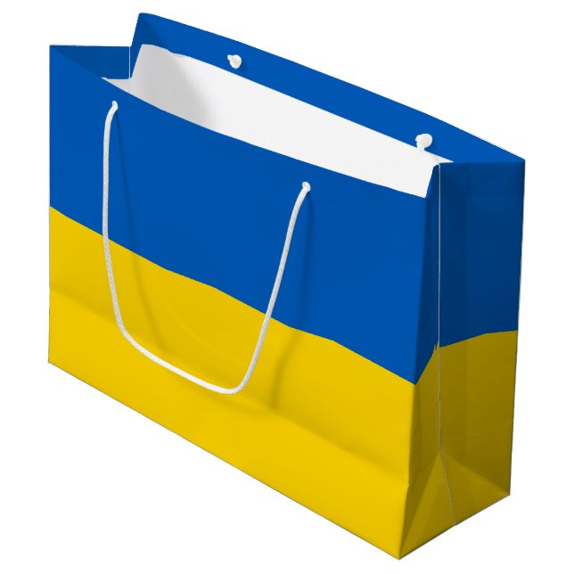 Drapeau Patriotique Ukraine Grand Sac Cadeau (Devant Angle)