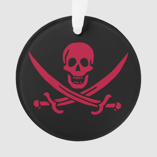 Drapeau pirate de Calico Jack Crâne et épées écarl (devant)