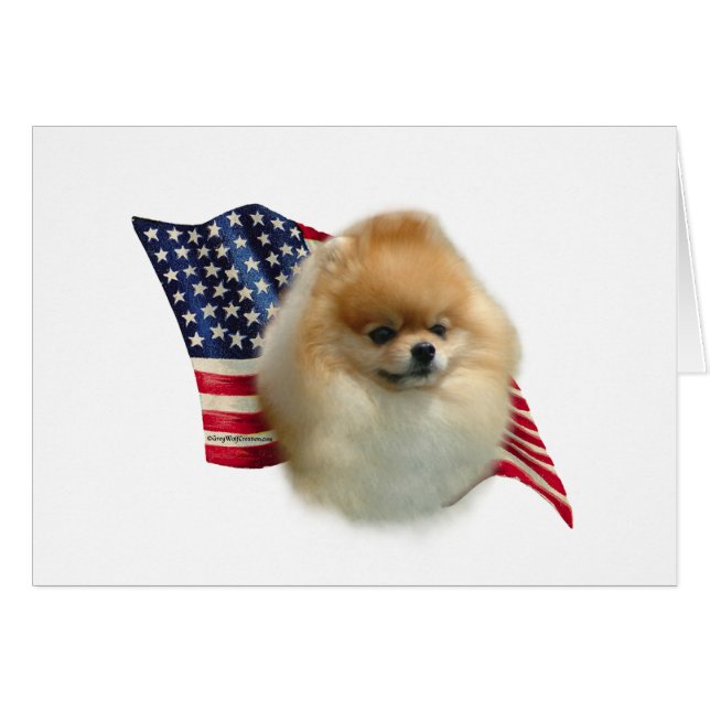 Drapeau Poméranien États-Unis; Patriotique Poméran (Devant horizontal)