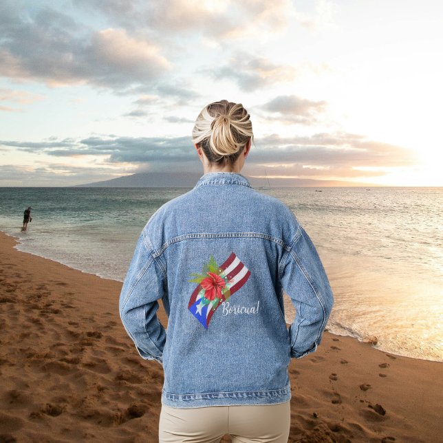 Drapeau Porto Rico avec flor de maga boricua (Créateur téléchargé)