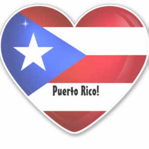 Drapeau Porto Rico Coeur autocollant