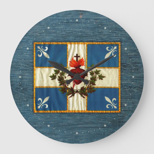 Drapeau Québec antique Carillon Sacré-Cœur Große Wanduhr (Vorderseite)