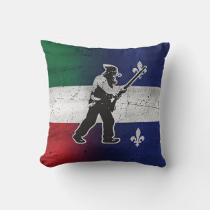 Drapeau Québec und Patriote Henri Julien érodé Kissen