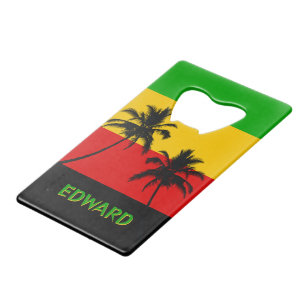 Drapeau Rasta avec Palmiers Tropical