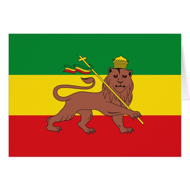 Drapeau rastafarien d'Ethiopie Lion de Juda (Devant horizontal)