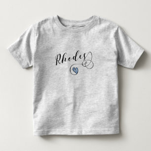 Drapeau Rhodes En Coeur, T-shirt Grèce