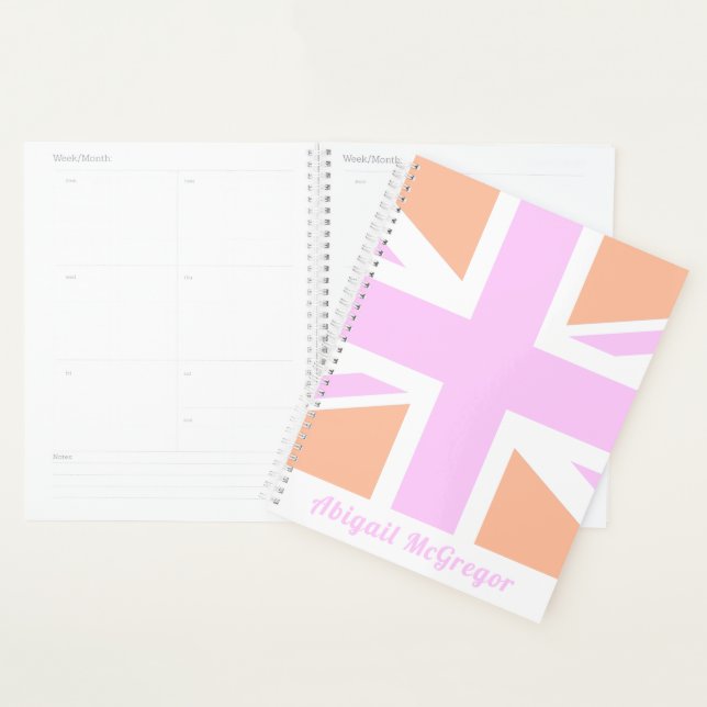Drapeau rose et orange du Royaume-Uni / Union Jack (Devant avec enveloppe)