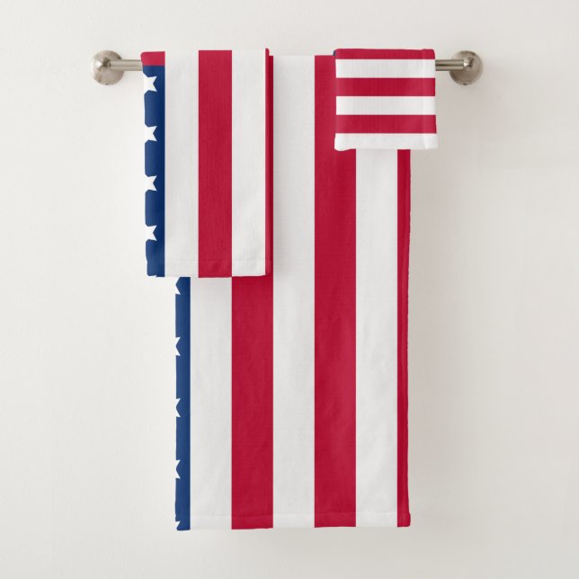 Drapeau rouge blanc et bleu étoiles et rayures USA (En situation)