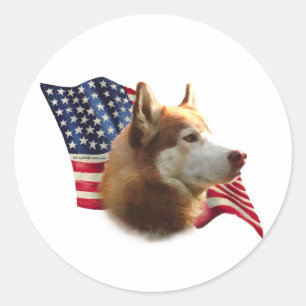 Drapeau rougeois Husky - Sticker