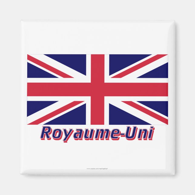 Drapeau Royaume-Uni avec le nom en français Magnet (Vorne)