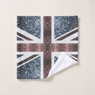 Drapeau rustique UK rouge bleu étincelants parties