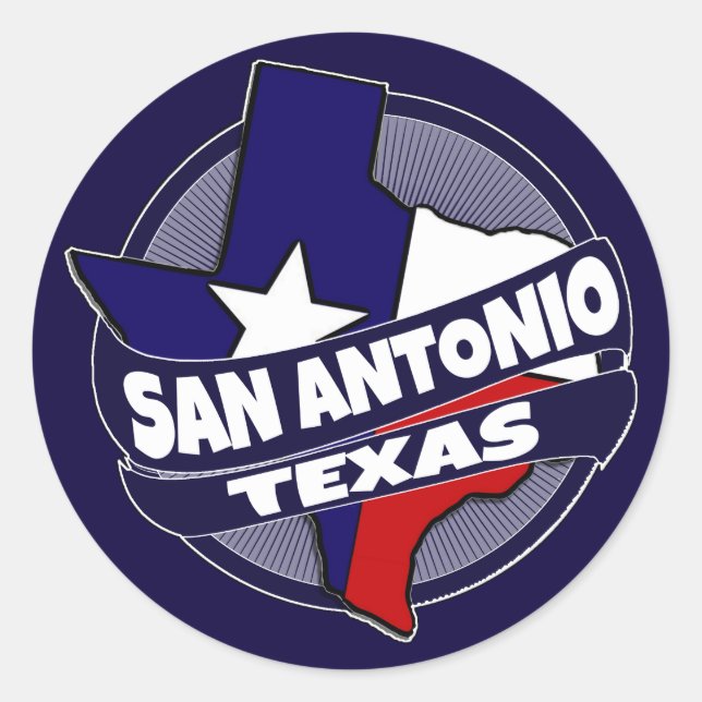 Drapeau San Antonio Texas autocollants d'éclatemen (Devant)