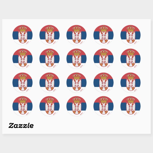 Drapeau serbe & autocollant de mode serbe /sports (Feuille)
