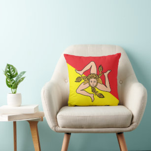 Drapeau sicilien sur le Coussin américain MoJo