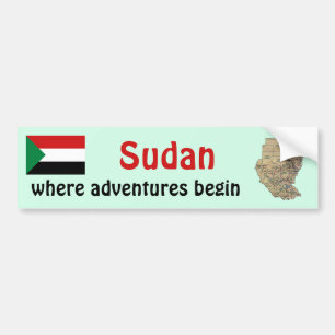 Drapeau Soudan + Sticker pare-chocs