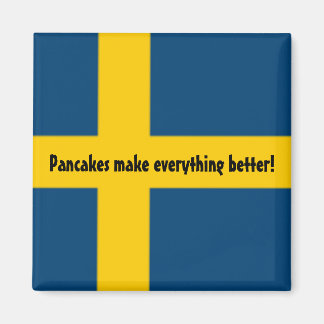 Drapeau Suédois Frigo Magnet - crêpes -