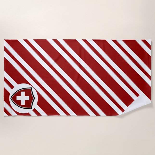 Drapeau suisse serviette de plage (Devant)
