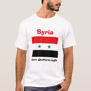 Drapeau Syrie + Carte + T-shirt Texte