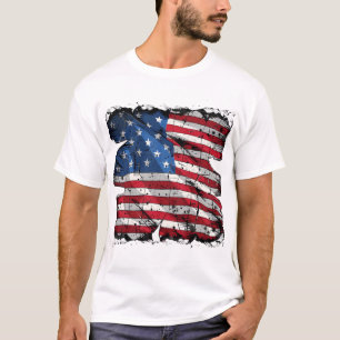 Drapeau tactique américain déchiré T-Shirt